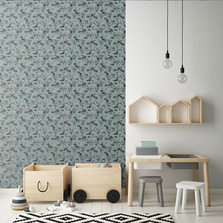 Papier peint intissé BOISJOLI coloris Lichen