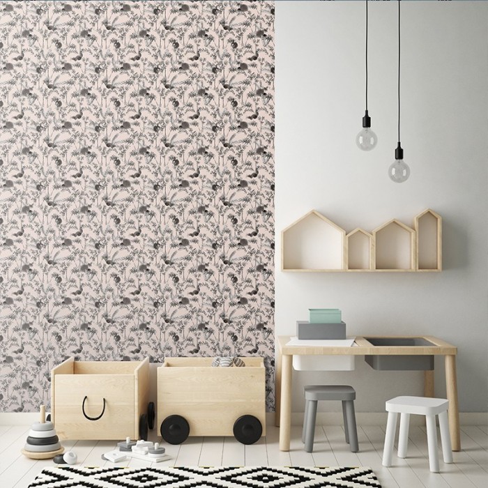 Papier peint intissé BOISJOLI coloris Rosé