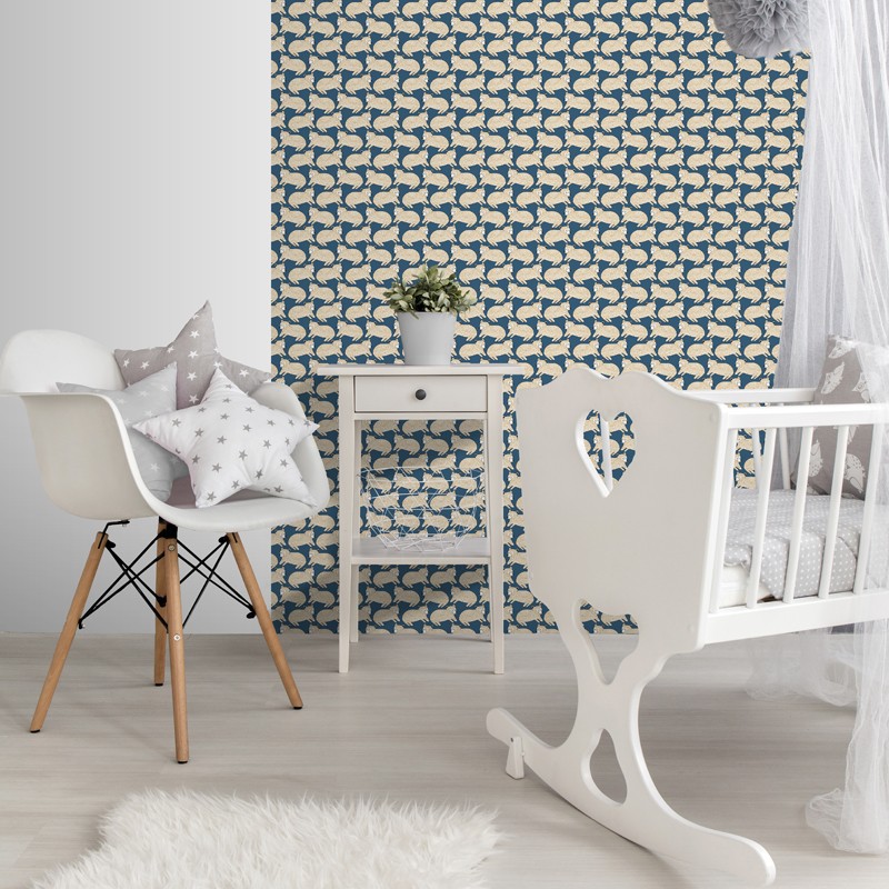Papier peint intissé OURSON coloris Blue Papier peint intissé OURSON coloris Blue