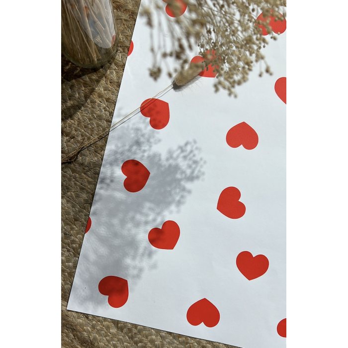 Papier peint intissé COEUR coloris Rouge Leopoldine Chateau