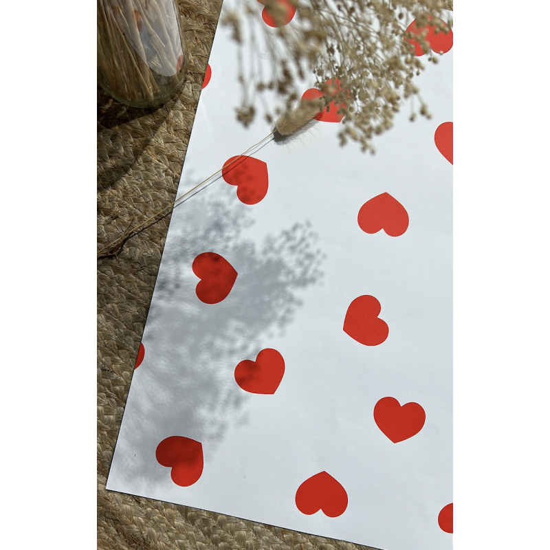 Papier peint intissé COEUR coloris Rouge Leopoldine Chateau